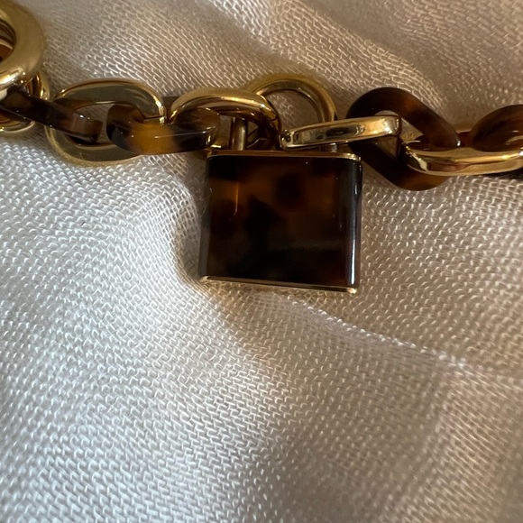Gently Worn Michael Kors Gold and Tortoise Locket Bracelet - Picture 7 of 8